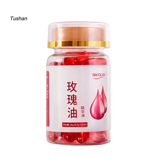 Jar of 60 Biaoquan rose essence capsules